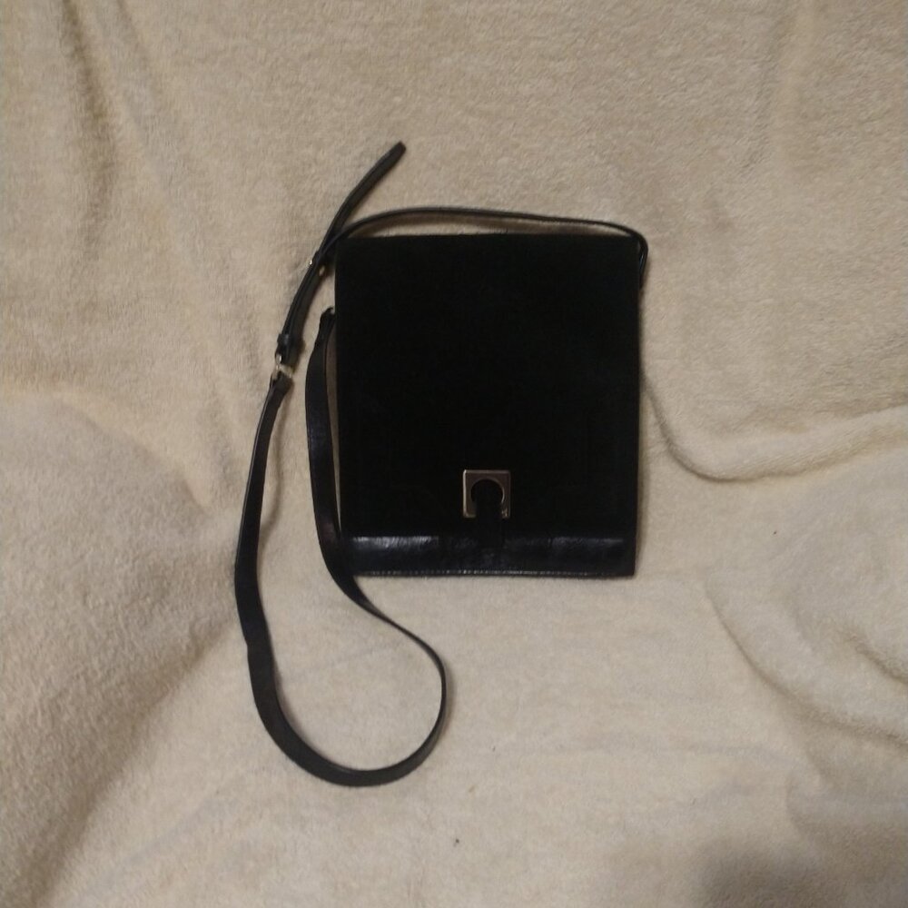 Halston heritage black suede crossbody bag